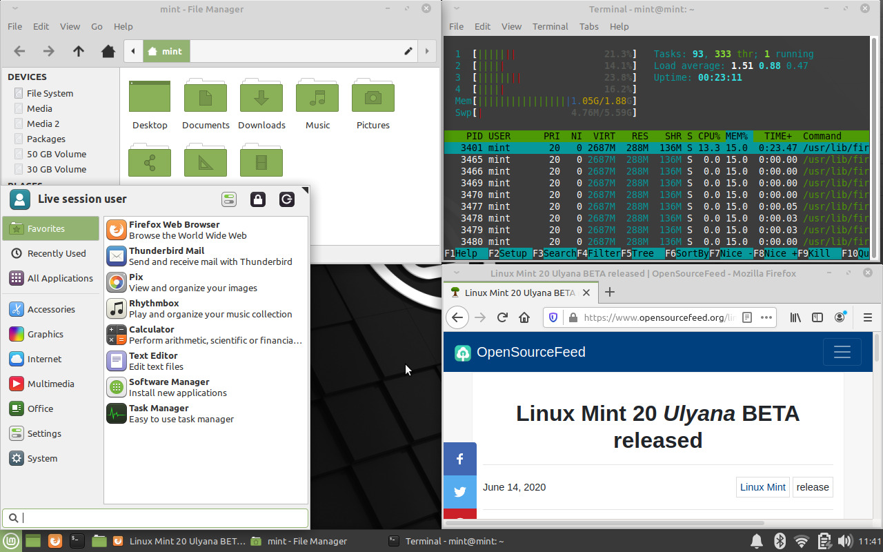 Linux Mint 20 Xfce Edition Preview